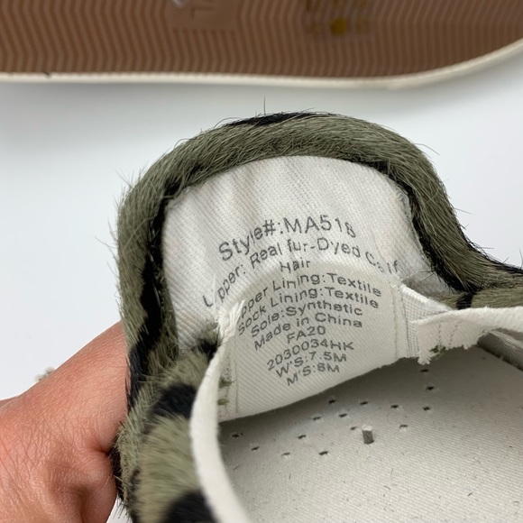 Madewell Sidewalk Slip On Sneakers in Zebra Calf Hair green black - Picture 12 of 12